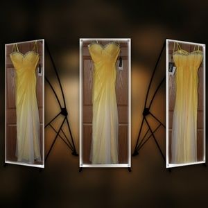 💲Sale💲❤️Le Femme Yellow Ombre Chiffon Cruise Prom Gown❤️